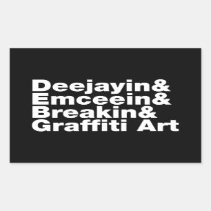 Vier Elemente des Hip Hop Rechteckiger Aufkleber