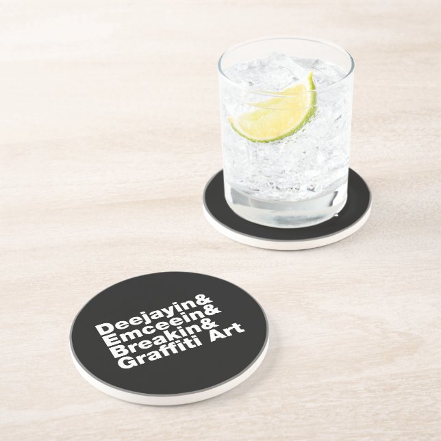 Vier Elemente des Hip Hop Untersetzer (Seite)