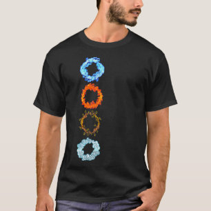 Vier Elemente Luft-Erde Feuer Wasser Antike Alchem T-Shirt