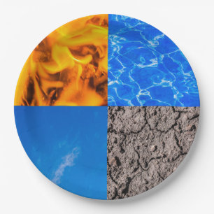 Vier Elemente Pappteller