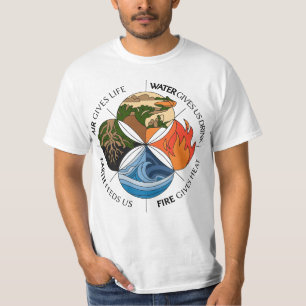 Vier Elemente Symbol-Nature-Inspiriert Design T-Shirt