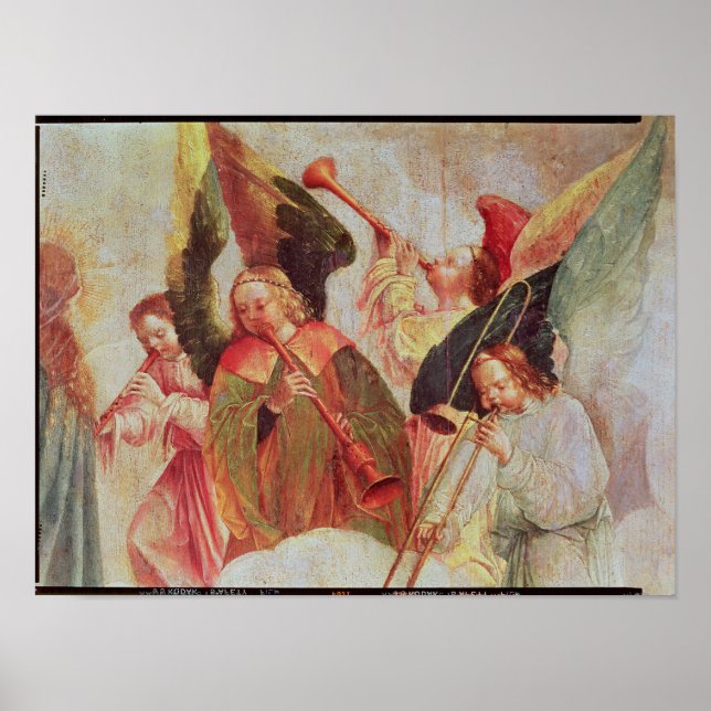 Vier Engel spielen Instrumente Poster (Vorne)