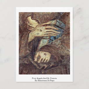 Vier Engel und St. Francis von Bencivieni di Pepo Postkarte