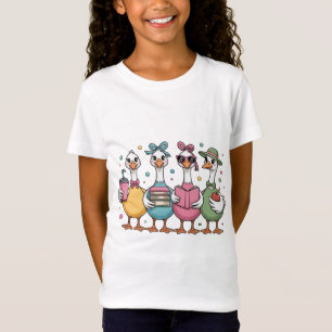 Vier Enten von Mädchen mit verschiedenen Aktivität T-Shirt