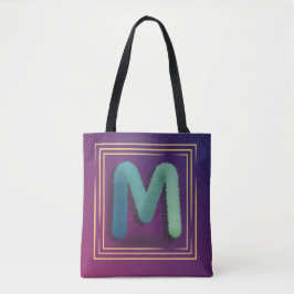 vier erste "M" für Gradientenhintergrund Tasche