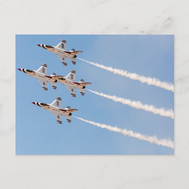 Vier F-16 Donnervögel fliegen in naher Bildung Postkarte (Vorderseite)