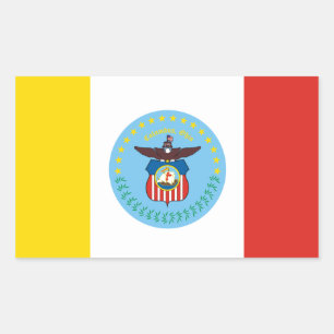 VIER Fahne von Columbus, Ohio Rechteckiger Aufkleber