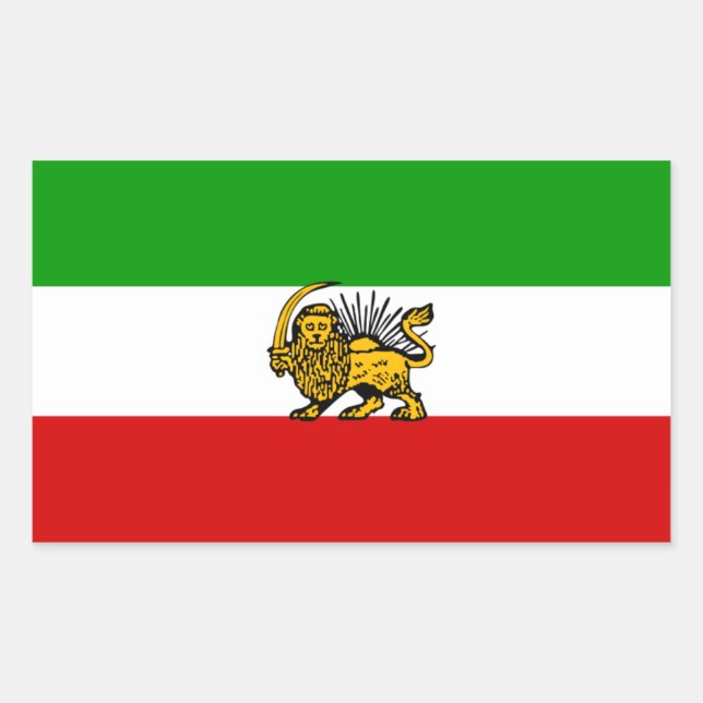 VIER Fahnen von Iran Lion & Sun Rechteckiger Aufkleber (Vorderseite)