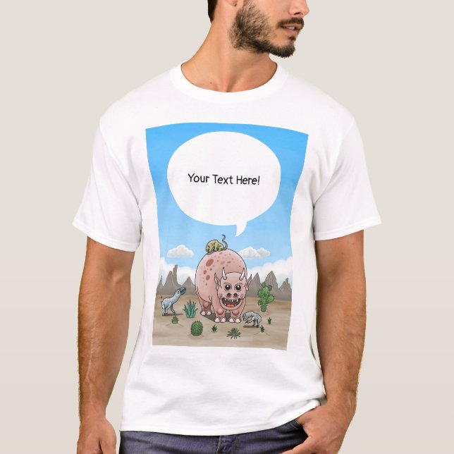 Vier Fantasy Dinosaurier T-Shirt (Vorderseite)