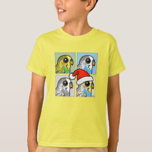 Vier-Farb-Xmas-Budgies T-Shirt