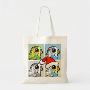 Vier-Farb-Xmas-Budgies Tragetasche