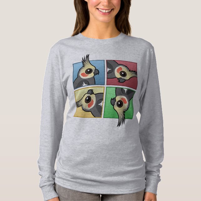 Vier FarbCockatiel T-Shirt (Vorderseite)