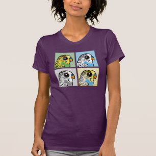 Vier Farbe Budgies T-Shirt