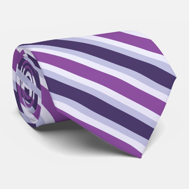 Vier-Farben-Combo - Lila Blauer Violett-Lavendel Krawatte (Gerollt)