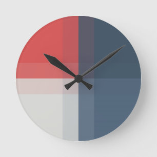 Vier-Farben-Combo - Rot-Grau-Blau Runde Wanduhr