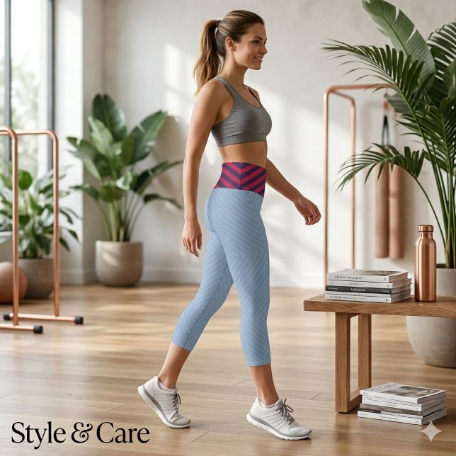 Vier Farben gestrichen Capri Leggings (Four Color Striped Capri Leggings)
