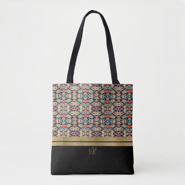 Vier Farben Mit Monogramm Tasche (Vorderseite)