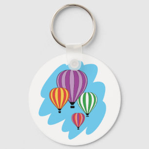 Vier farbige Heißluftballons Schlüsselanhänger
