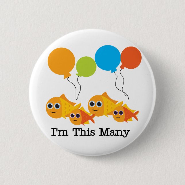 Vier Fische bin ich dieser viele T-Shirts und Button (Vorderseite)