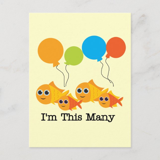 Vier Fische Ich bin so viele Hemden und Geschenke Postkarte (Vorderseite)