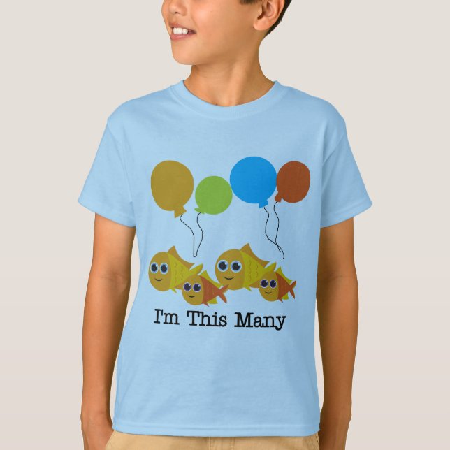 Vier Fische Ich bin so viele Hemden und Geschenke T-Shirt (Vorderseite)