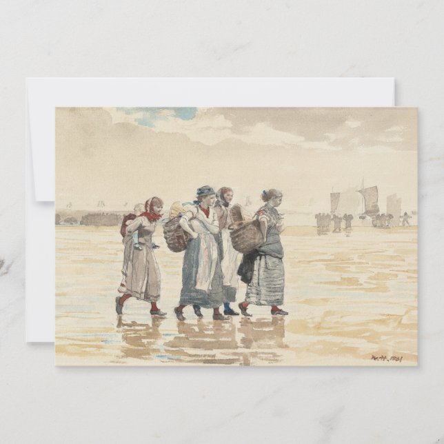 Vier Fischfrauen am Strand | Winslow Homer (Vorderseite)