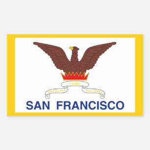 VIER Flag San Francisco Rechteckiger Aufkleber