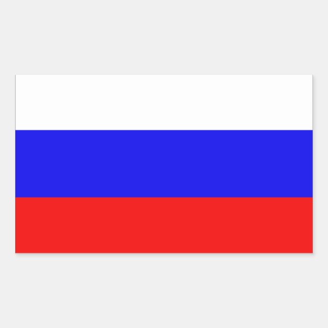 VIER Flagge Russlands Rechteckiger Aufkleber (Vorderseite)