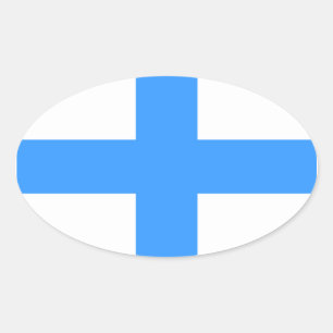 VIER Flagge von Marseille Ovaler Aufkleber