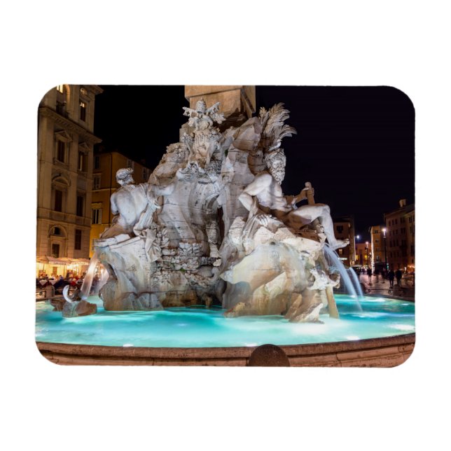 Vier Flüsse Springbrunnen auf der Piazza Navona in Magnet (Horizontal)