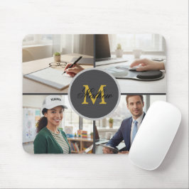 Vier-Foto-Monogramm Personalisierte Mauspad