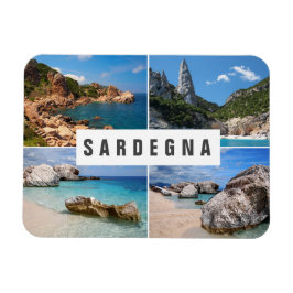 Vier Foto Strände Sardiniens sammeln Souvenir Magnet