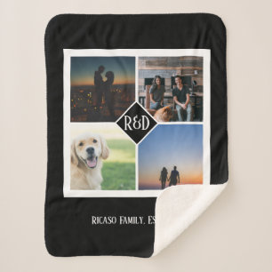 Vier Fotoleitern und Monogramm Personalisiert Sherpadecke
