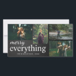Vier Fotos | Merry Everything Chalkboard Script Feiertagskarte<br><div class="desc">Vier Fotos | Merry Everything Chalkboard Script Typografy Holiday</div>
