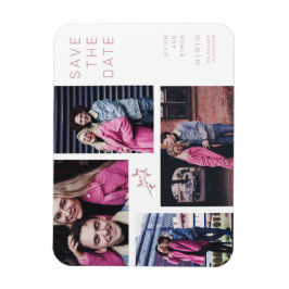 Vier Fotos Moderne Minimalistische Collage Wedding Magnet