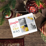 vier Fotos zusammenfassen | Farbenfrohe Jingle Postkarte<br><div class="desc">vier Fotos zusammenfassen | Farbenfrohe Jingle</div>