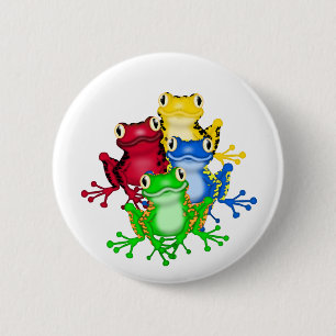 Vier Frosch-T-Shirts und Geschenke Button