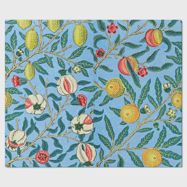 Vier Früchte von William Morris Geschenkpapier (Saum)