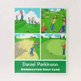Vier Funny Golfer Cartoon Jigsaw Puzzle