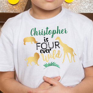 Vier für immer wilde Dschungelsafari-Jungs 4. Gebu Kleinkind T-shirt
