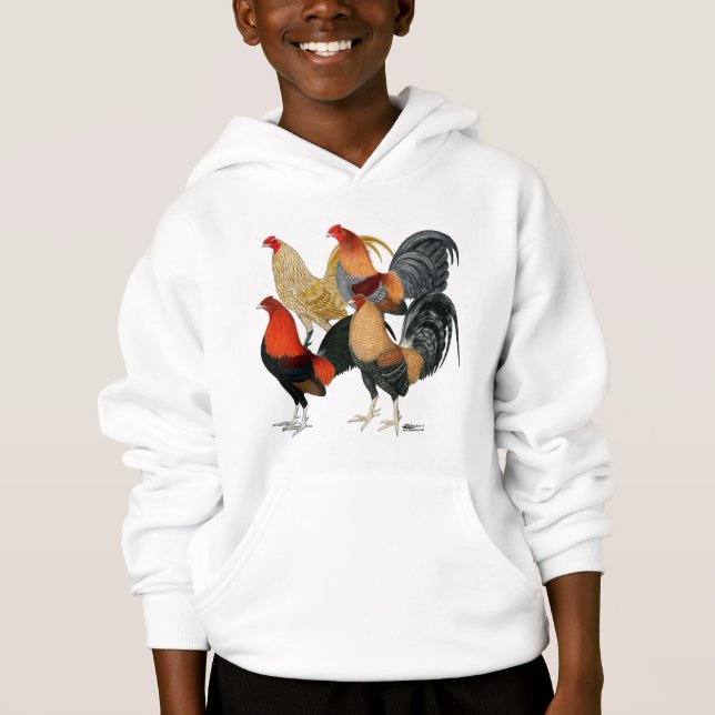 Vier Gamecocks Hoodie (Vorderseite)