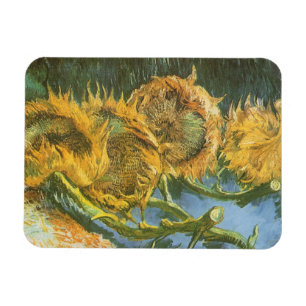 Vier geschnittene Sonnenblumen von Vincent van Gog Magnet