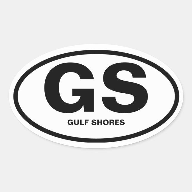 VIER Golfküsten, Alabama "GS" Ovaler Aufkleber (Vorderseite)