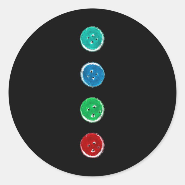 Vier Groovy Tasten Blue Cat Fun Halloween Custom Runder Aufkleber (Vorderseite)