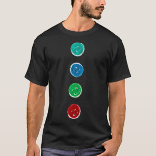 Vier Groovy Tasten Blue Cat Funny Halloween Custo T-Shirt