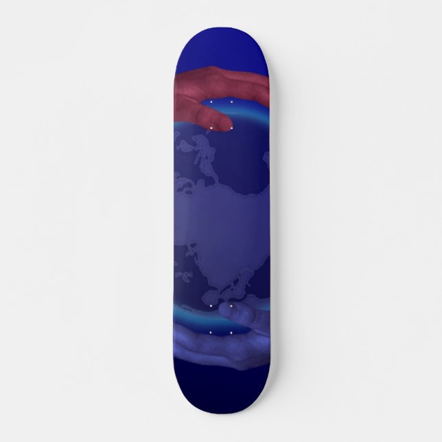 Vier Hände auf der Skateboard (Vorne)