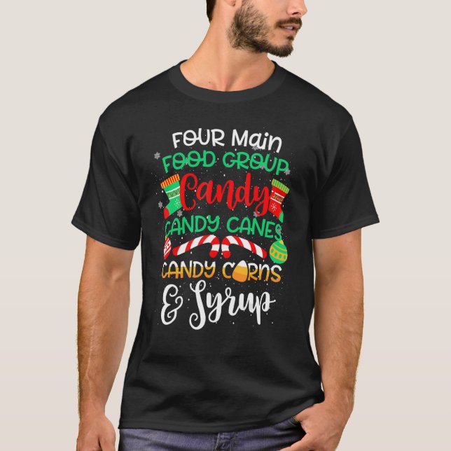 Vier Hauptnahrungsgruppen Santa Elf Buddy T-Shirt (Vorderseite)