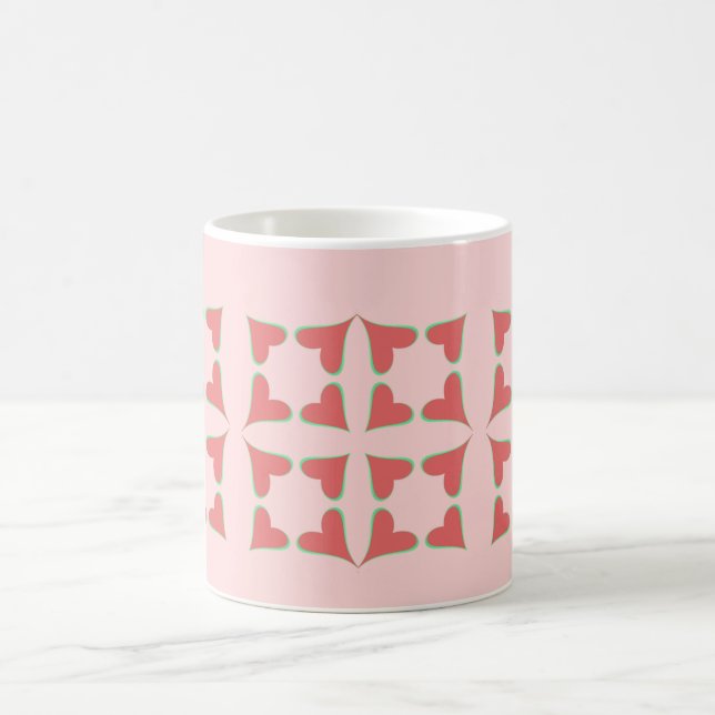Vier Herzen aufgeteilt Kaffeetasse (Mittel)
