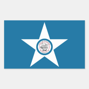 VIER Houston-Flagge Rechteckiger Aufkleber