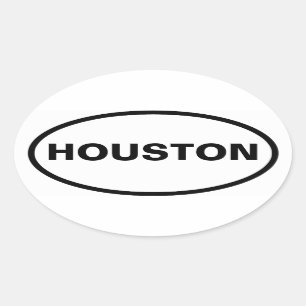 VIER Houston Ovaler Aufkleber